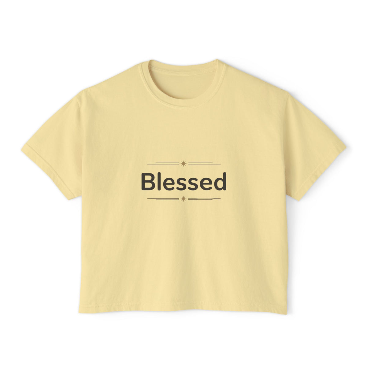 Blessed Women's Boxy Tee – Minimal Faith Graphic Crop T-Shirt