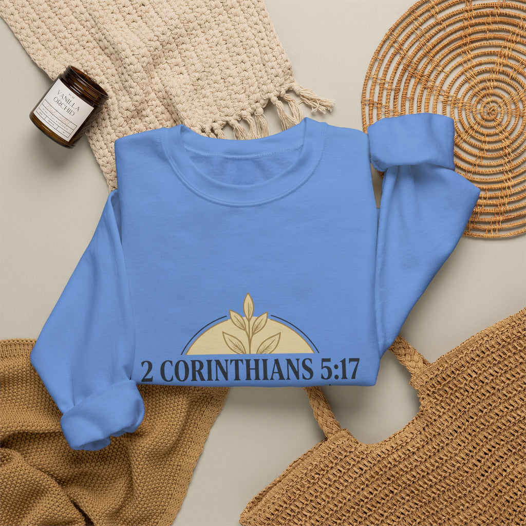 2 Corinthians 5:17 Scripture Crewneck Sweatshirt | Christian Faith Verse