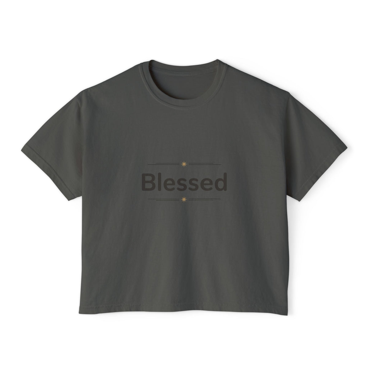 Blessed Women's Boxy Tee – Minimal Faith Graphic Crop T-Shirt