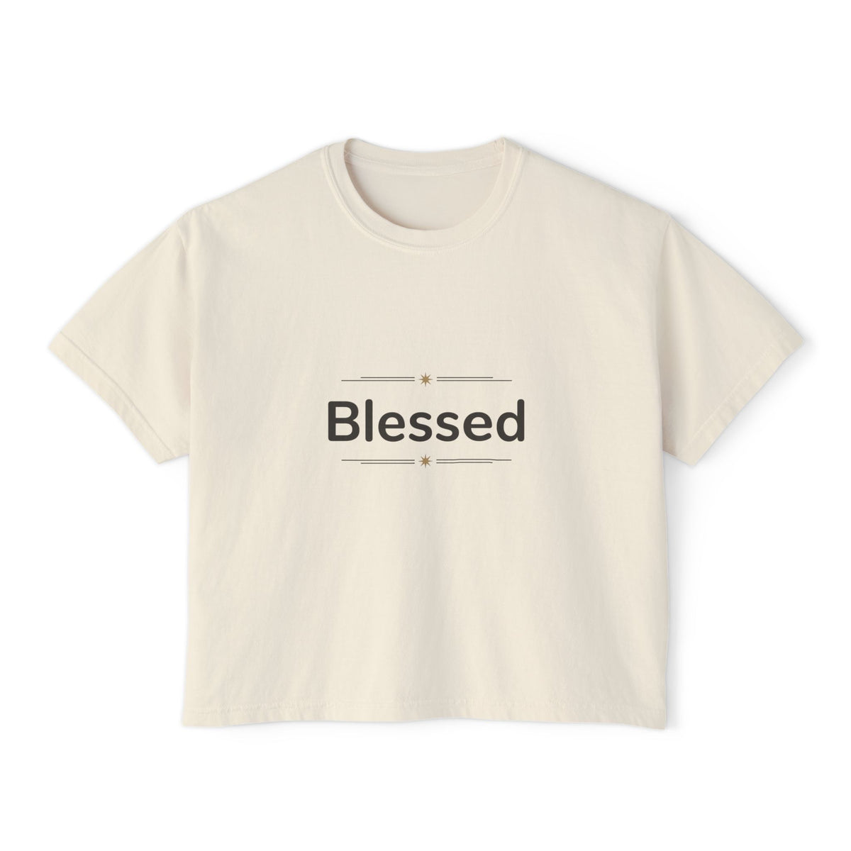 Blessed Women's Boxy Tee – Minimal Faith Graphic Crop T-Shirt