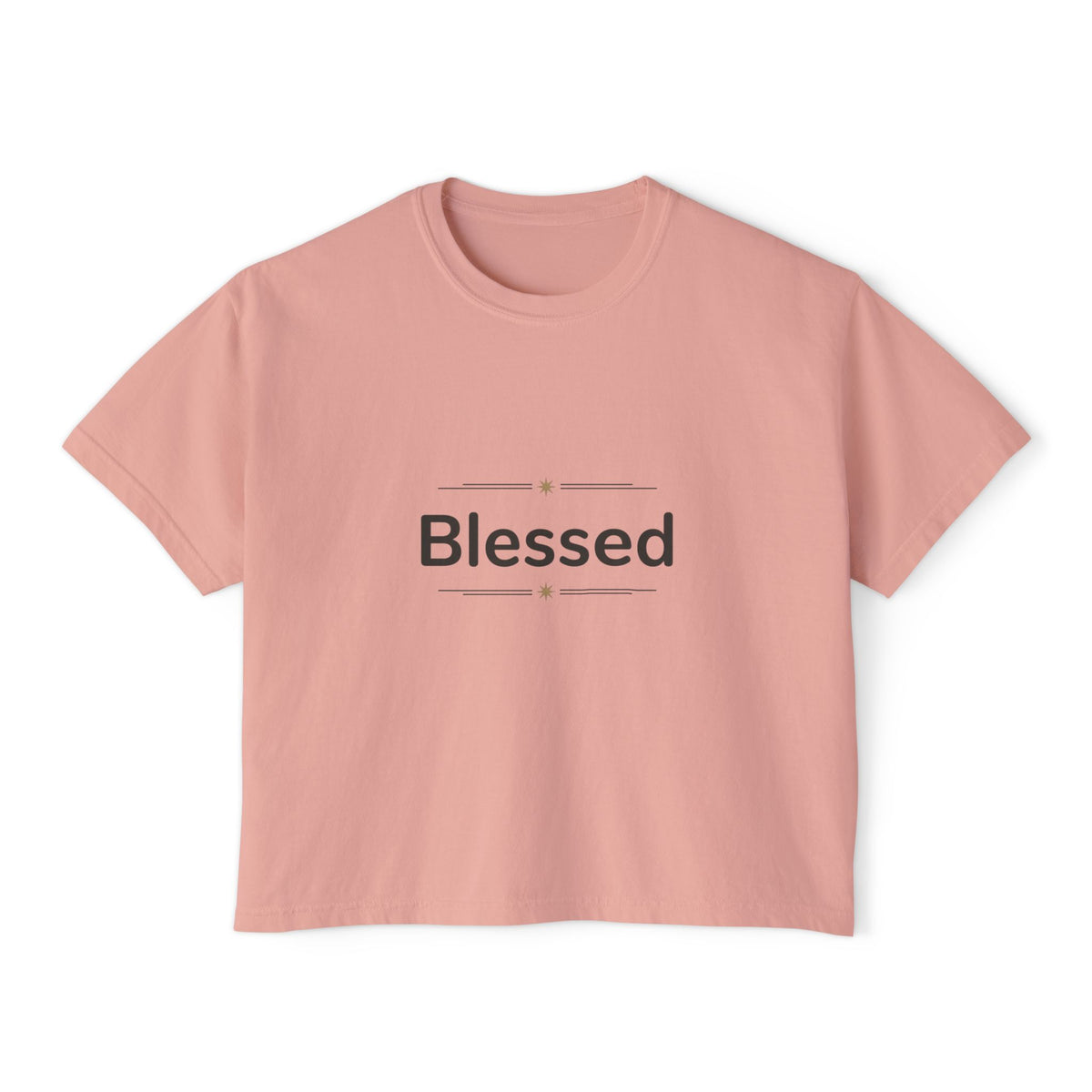Blessed Women's Boxy Tee – Minimal Faith Graphic Crop T-Shirt