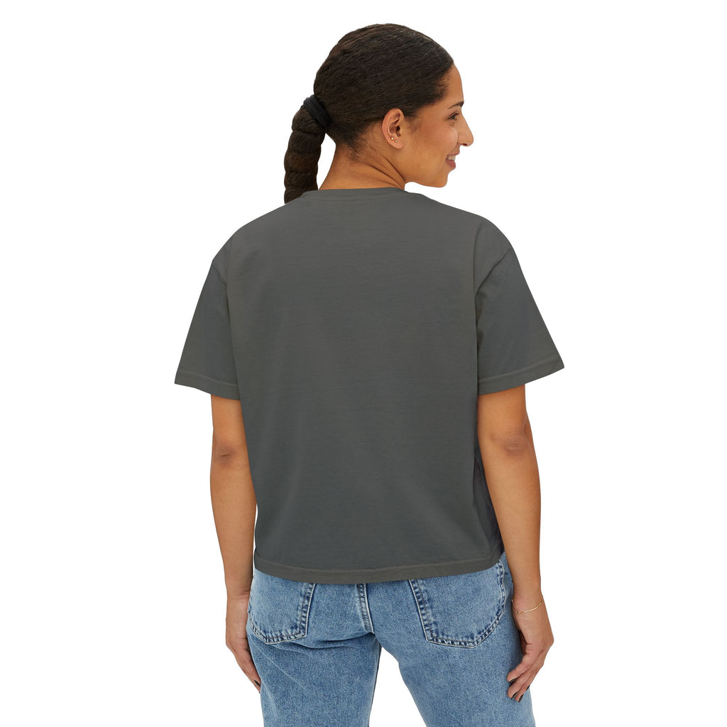 Blessed Women's Boxy Tee – Minimal Faith Graphic Crop T-Shirt