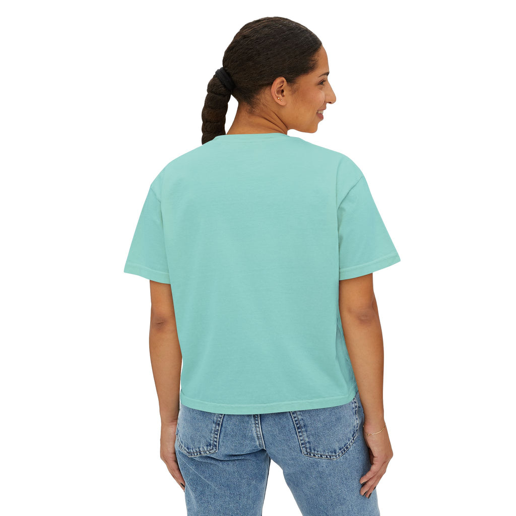 Blessed Women's Boxy Tee – Minimal Faith Graphic Crop T-Shirt