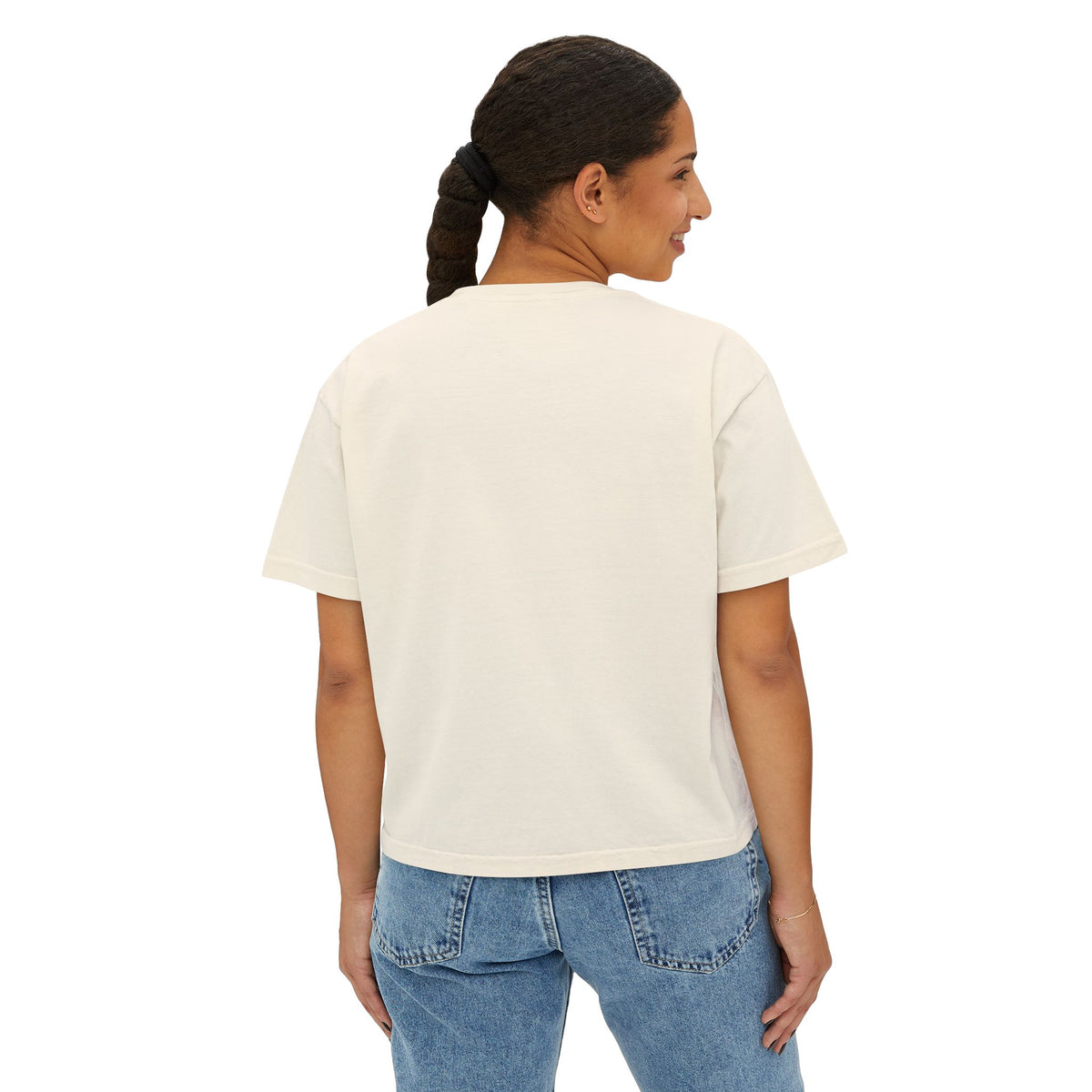 Blessed Women's Boxy Tee – Minimal Faith Graphic Crop T-Shirt
