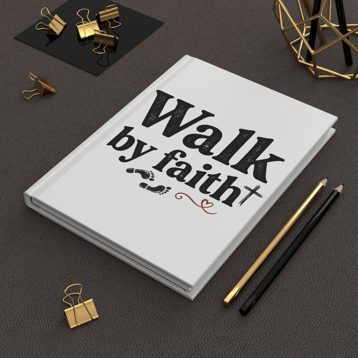 Walk by Faith Hardcover Journal | Christian Inspirational Lined Notebook