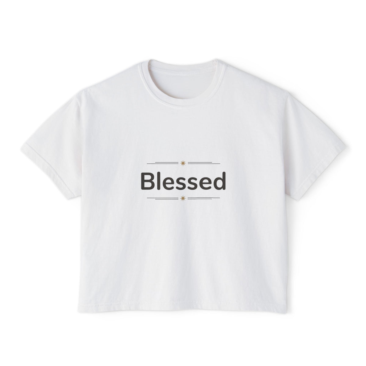 Blessed Women's Boxy Tee – Minimal Faith Graphic Crop T-Shirt