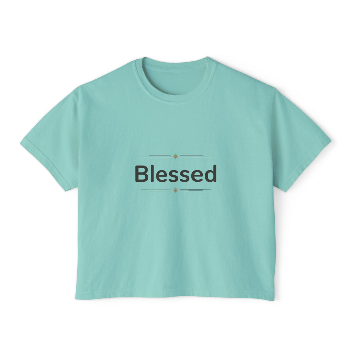 Blessed Women's Boxy Tee – Minimal Faith Graphic Crop T-Shirt