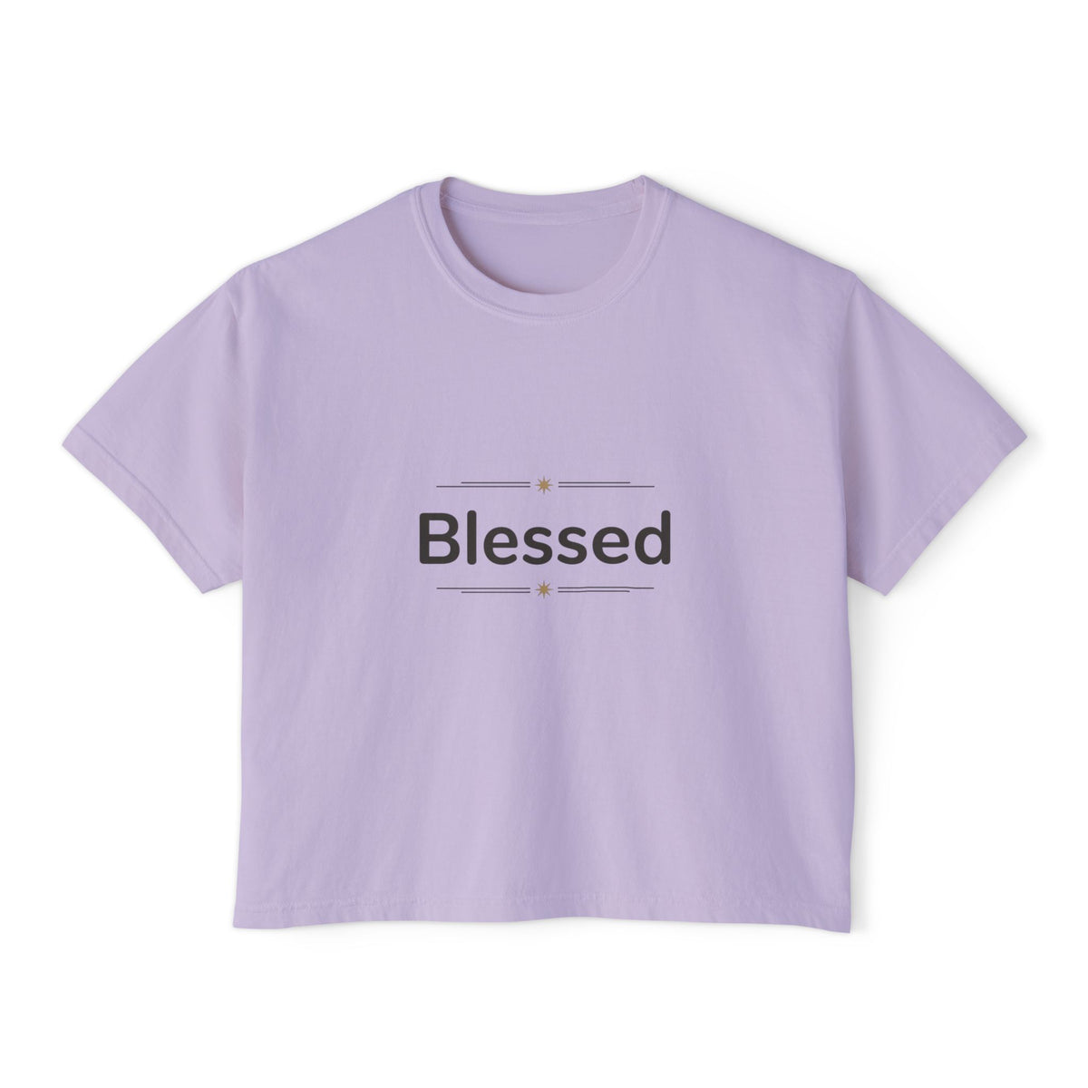 Blessed Women's Boxy Tee – Minimal Faith Graphic Crop T-Shirt