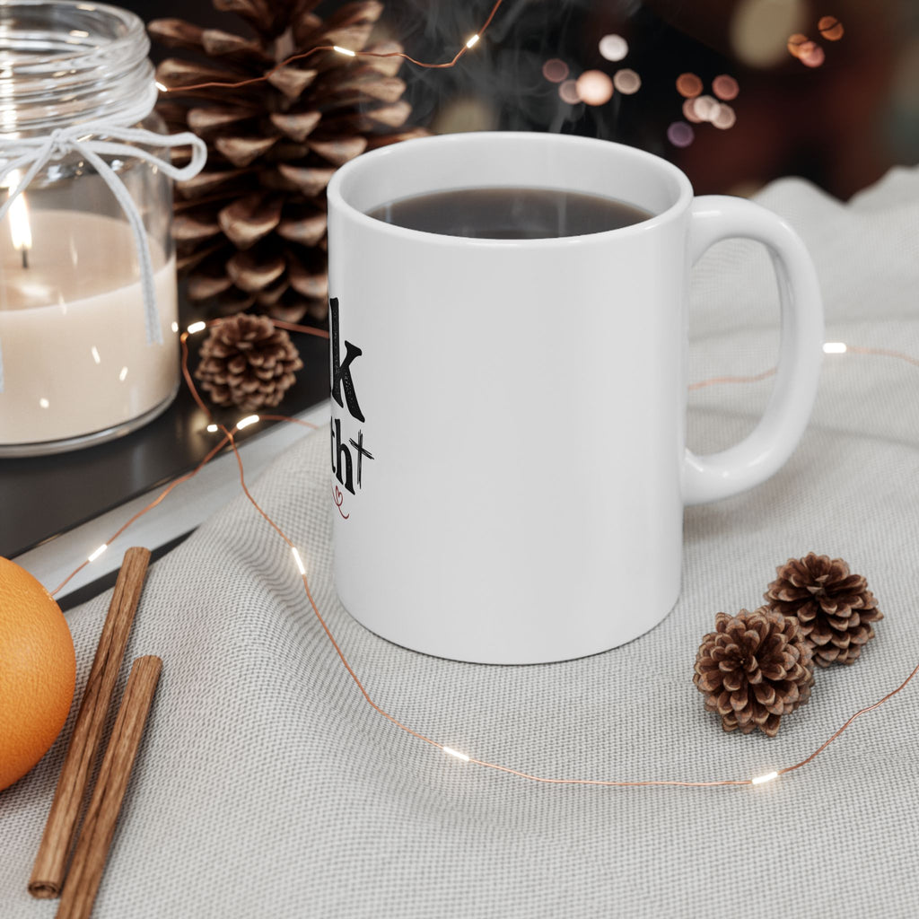 Walk by Faith Ceramic Mug — Inspirational Religious Coffee Cup (11oz/15oz)